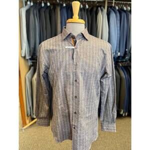 NEW SPAZIO men's paisley check sport shirt in clay